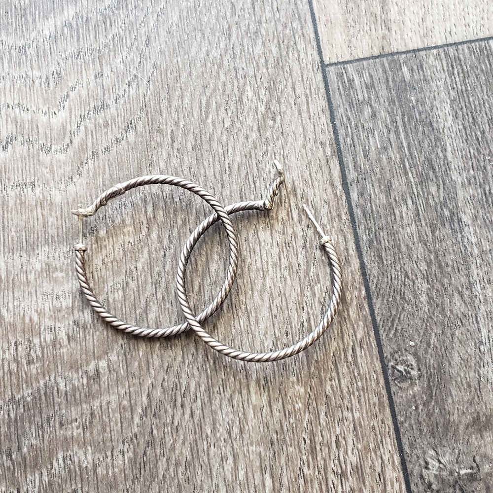 David Yurman silver hoops